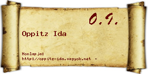 Oppitz Ida névjegykártya